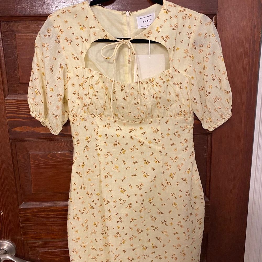 SABO SKIRT Mini Yellow/Flower Dress